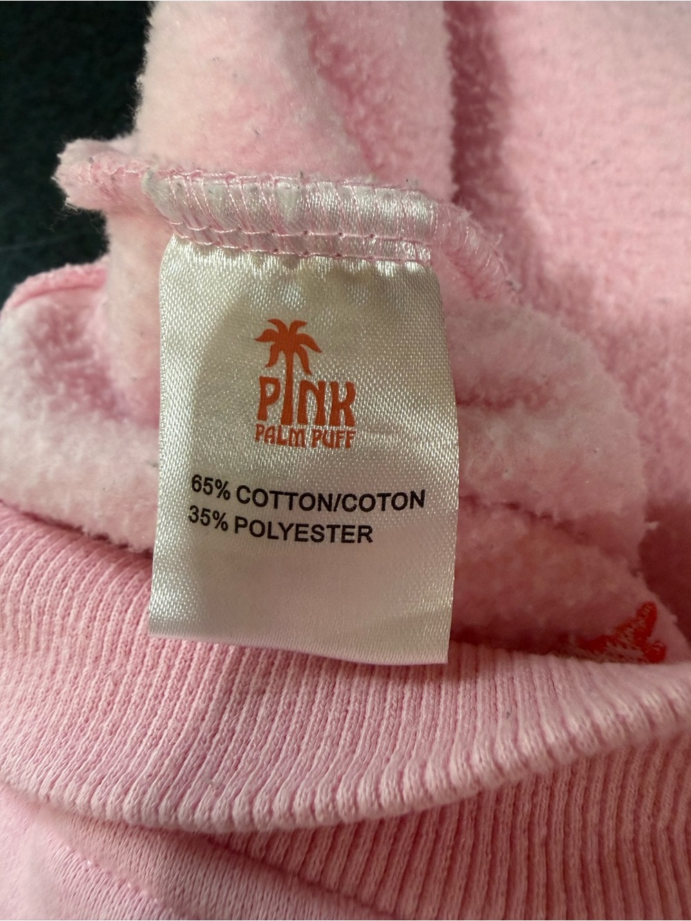 Pink Palm Puff Pink Embroidered “Everything Comes In Waves” Sweatshirt Size XS - Picture 6 of 8